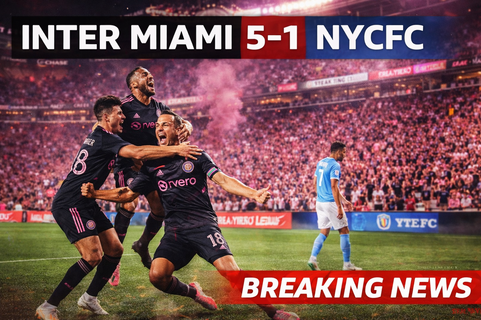 Inter Miami vs NYCFC 5-1: Full Match Breakdown with Goals, Cards & Key Stats