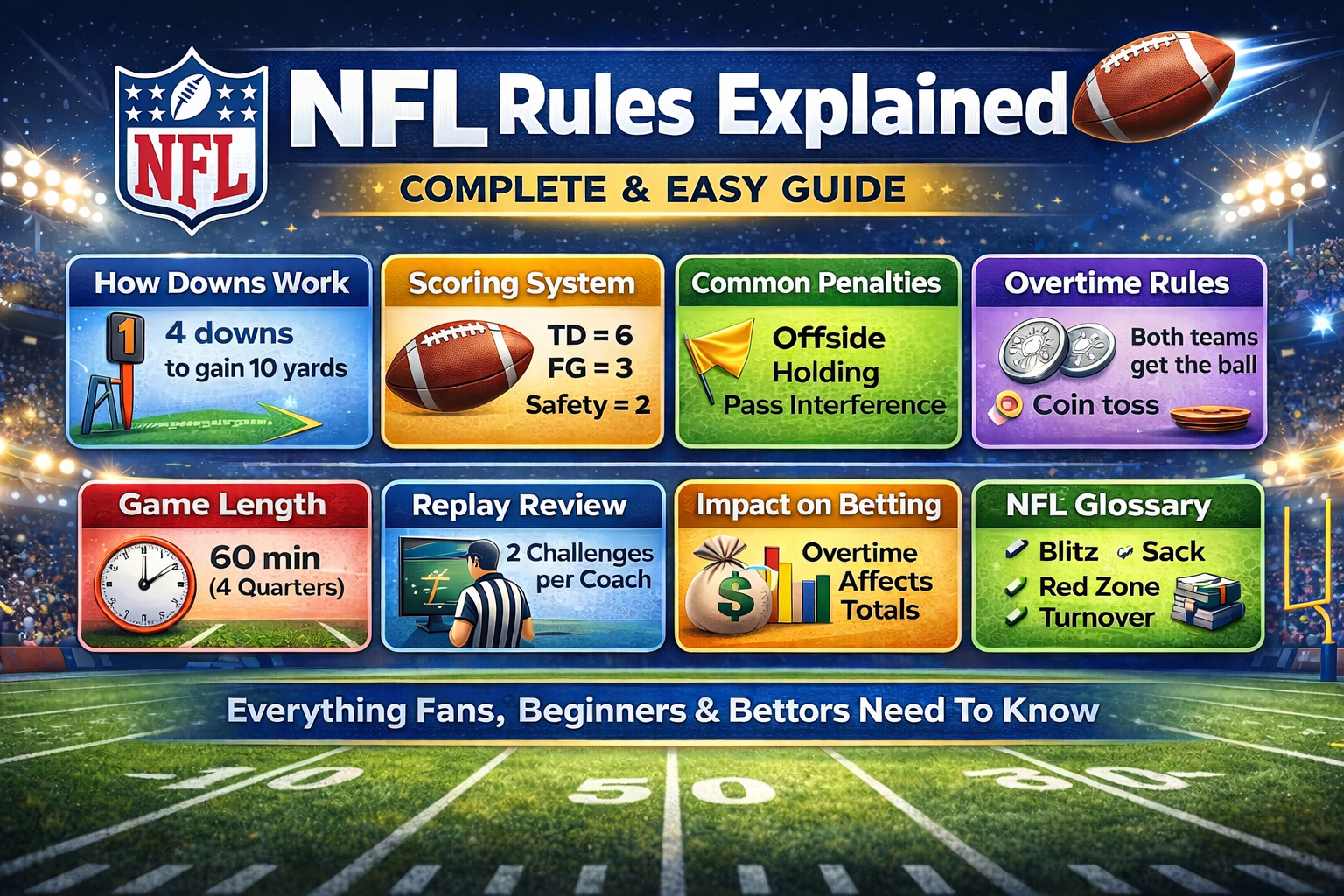 NFL Rules Explained: Complete & Easy Guide for Fans, Beginners & Bettors (2025)