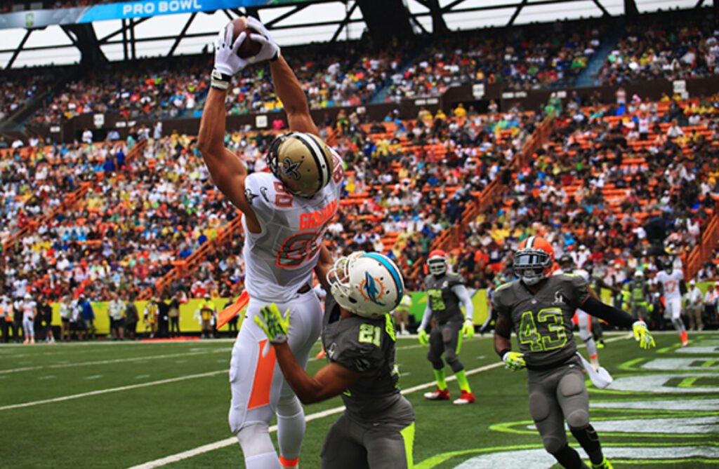 NFL star player in game action