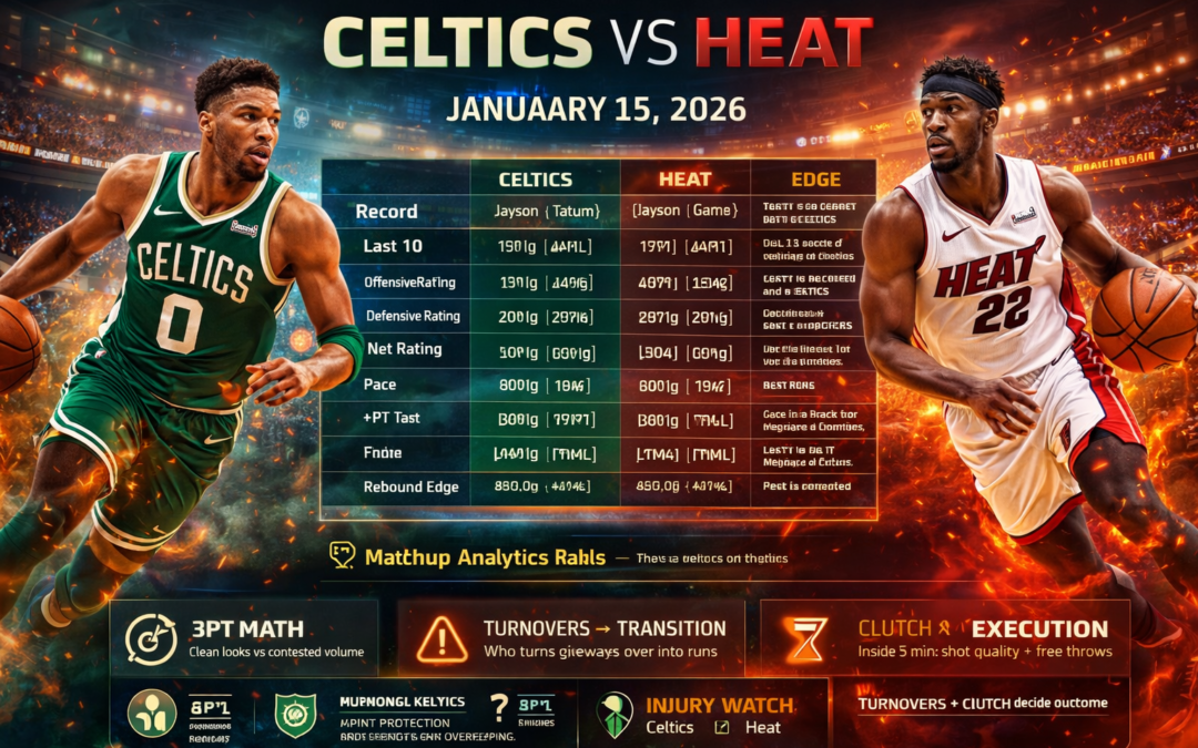 Celtics vs Heat Preview Wed, Jan 15, 2026  Fast Analytics, Matchup Keys Prediction